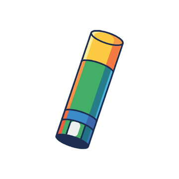 Flat Vector Glue Stick Icon Isolated on White