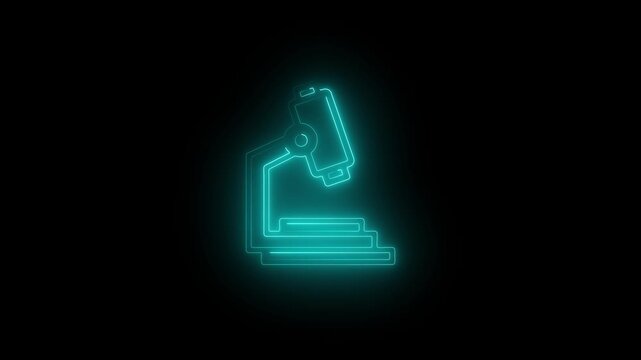 microscope animated icon with black background