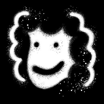 Man in a graffiti style with black spray paint. grunge style character design illustration.