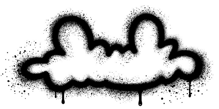 Spray Painted Graffiti cloud icon Sprayed isolated with a white background.