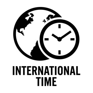 International time logo with globe and clock icon representing global business and travel time zones
