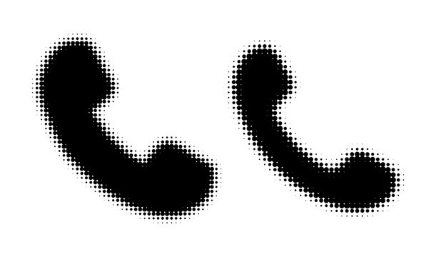 Phone Telephone Sign Icon Symbol Halftone Dotted Effect Vector Illustration