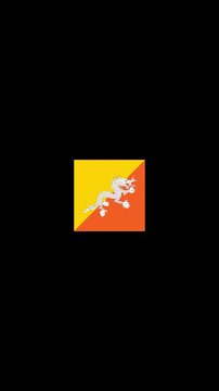 3D Rotating Bhutan Flag Cube Animation with Transparent Background