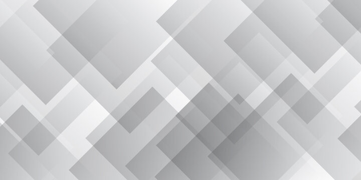 Abstract white and gray gradient paper triangle. geometric rectangle overlapping with technology transparent lines. minimal digital triangle web concept glossy square space layer template background.
