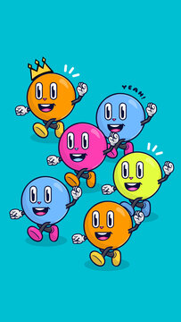 Colorful bubbles waving iPhone wallpaper, cute cartoon background