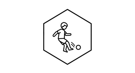 Fototapeta premium Child Kicking Soccer Ball Icon