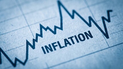 Rising inflation economic trend line chart showing market volatility and financial crisis data analysis
