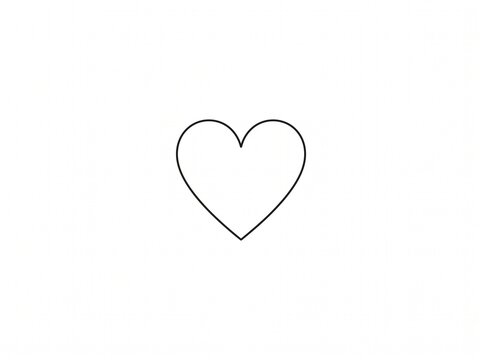Minimalist heart tattoo symbol with fine black line art