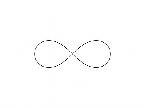 Minimalist infinity symbol tattoo design with black fine line