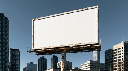 Fototapeta premium Modern Metal Billboard in Downtown Toronto: A Vibrant Scene