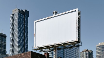 Fototapeta premium Modern Billboard in Downtown Toronto: Captivating Urban Scene