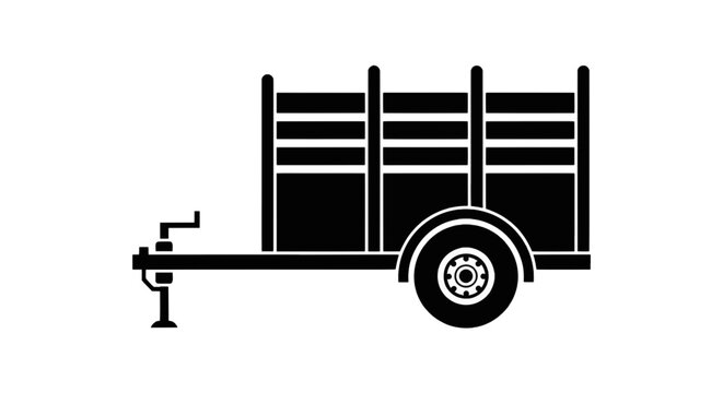 Vector illustration of utility trailer on a transparent background
