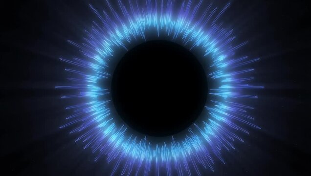 Blue glowing logo reveal background with pulsating energy ring