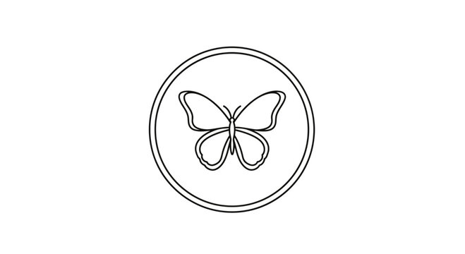 butterfly logo, black and white