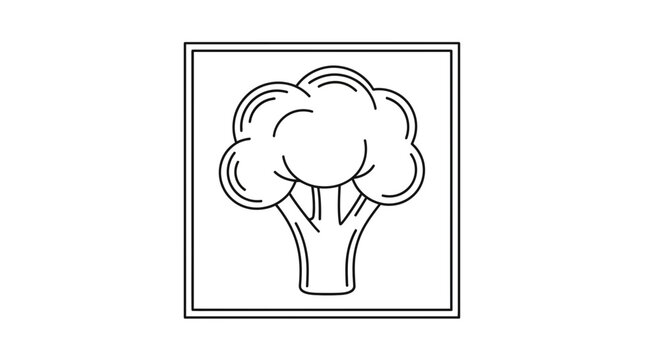 broccoli icon line drawing