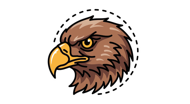 brown eagle head cartoon