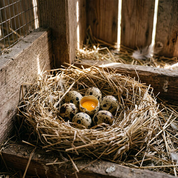 Quail Eggs Nest Organic Food Spring Harvest Healthy Breakfast Ingredients