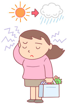 健康障害のイラスト - 天気痛・気象病・健康障害