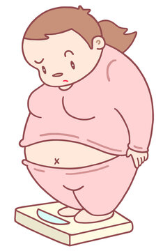 健康管理のイラスト - 肥満・体重増加・太りすぎ
