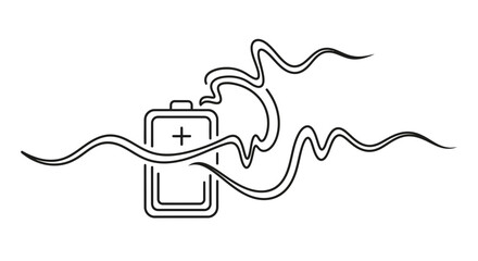 Obraz premium battery with plus sign and swirling lines