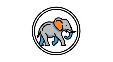 Fototapeta premium colorful cartoon elephant logo