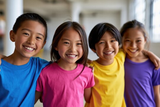 Smiling Children Portrait in Soft Natural Light