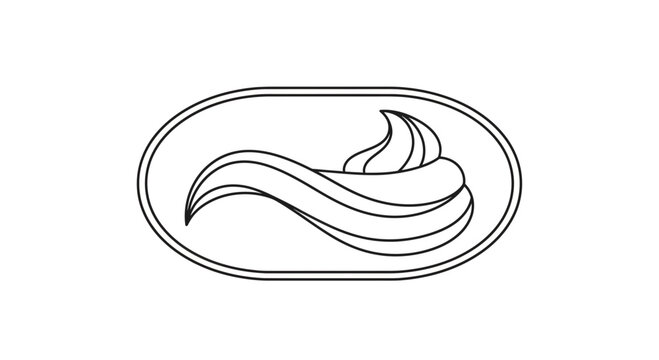 Black line art wave design