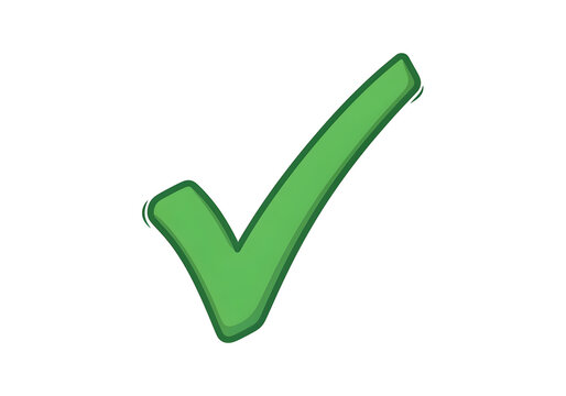 Bright green checkmark icon with glossy finish isolated on white background