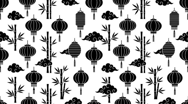 Chinese lantern cloud pattern.