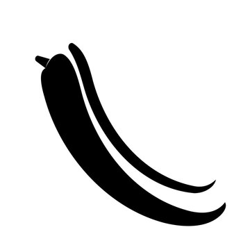 Black silhouette chili pepper vegetable graphic icon with vegetable, silhouette