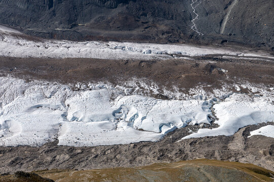 Glacier and Moraines in Mattertal Valley, Oberwallis, Switzerland (Summer)