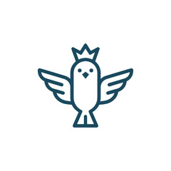 Naklejka premium Bird Crown Logo