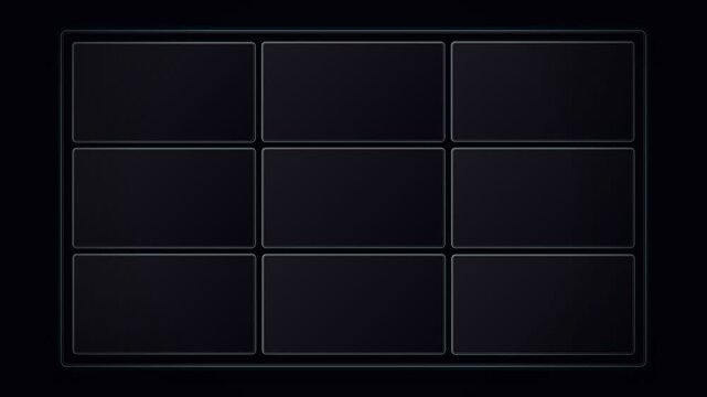 Glassmorphism 3x3 Grid Frame Motion Background with Neon Light Beams