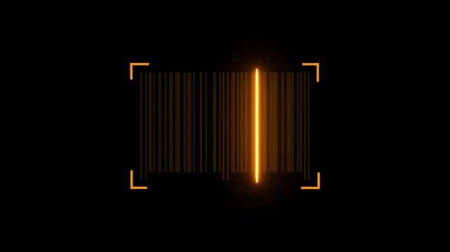 Barcode Scanning Concept. Motion graphics of quick-response barcode scanner. 4k video animation. 
