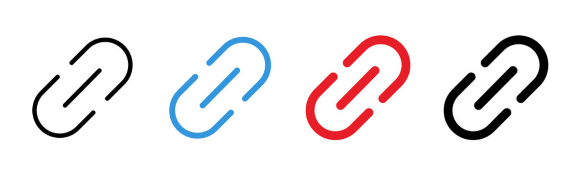 Chain link icon, attach link icon set. Internet url or webpage url link icons set. Connection, attachment, connect, hyperlink icons button