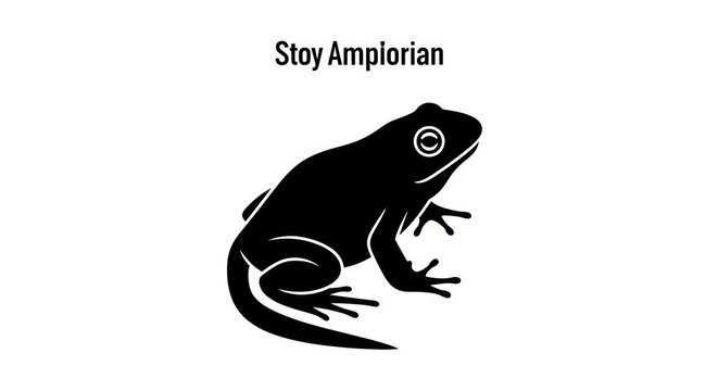 Black silhouette of a frog sitting.