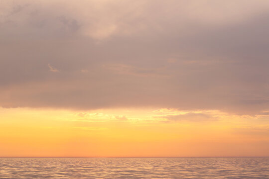 calm golden sunset over the sea