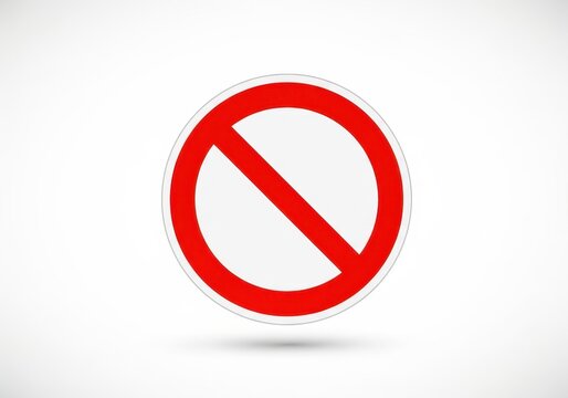 Red circle prohibition sign with a diagonal line meaning no entry or forbidden