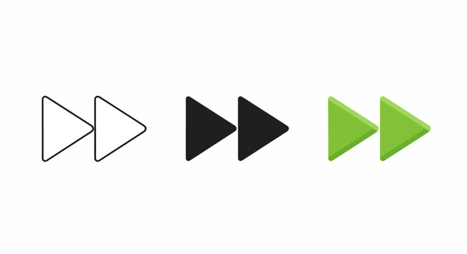 Fast forward arrow icon set: Clipart, sticker - icon set, logo template - SVG and PNG icons - flat icon set