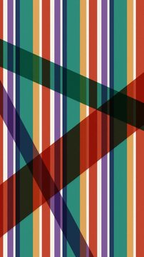 Colorful abstract stripes and overlapping ribbons. 2d animation