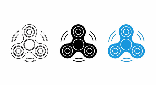 Fidget spinner toy vector icon set design: Clipart, sticker - icon set, logo template - SVG and PNG icons - flat icon set