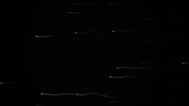 Dark scene with barely visible scattered particles and faint markings across a black background.