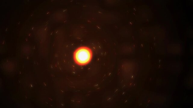 Bright glowing light with swirling pattern. 2d animation