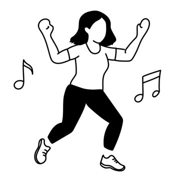gilr dancing  vector illustration