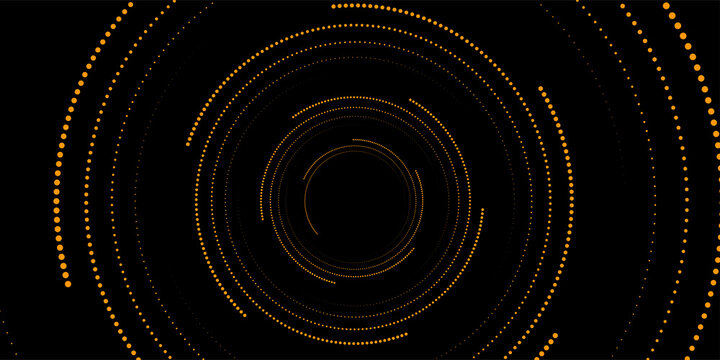 Collection of dotted circle wave vector icons. Ripple circle graphic design elements