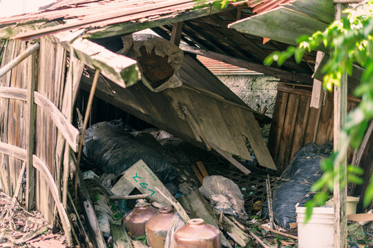 old abandoned japanese house