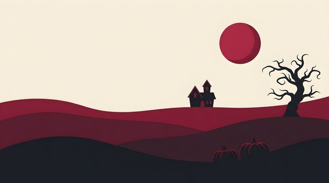 A hauntingly beautiful pixel art landscape evokes the spirit of halloween featuring a silhouetted castle a barren tree and a dramatic blood