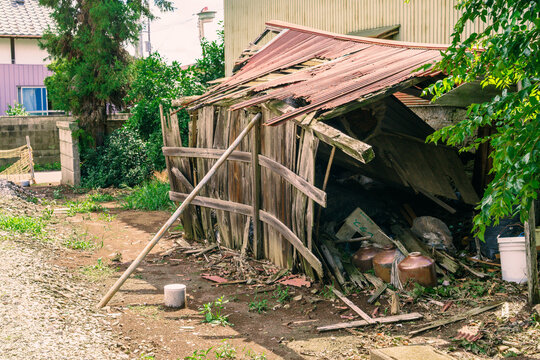 old abandoned japanese house