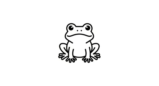 A cartoon frog sitting on white background.
