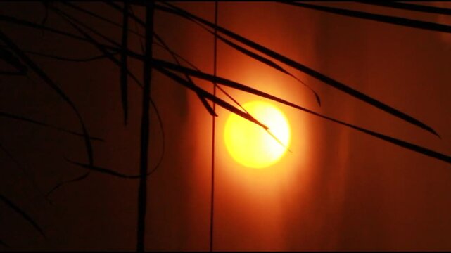 A glorious setting sun, Sunset view from the terrace.